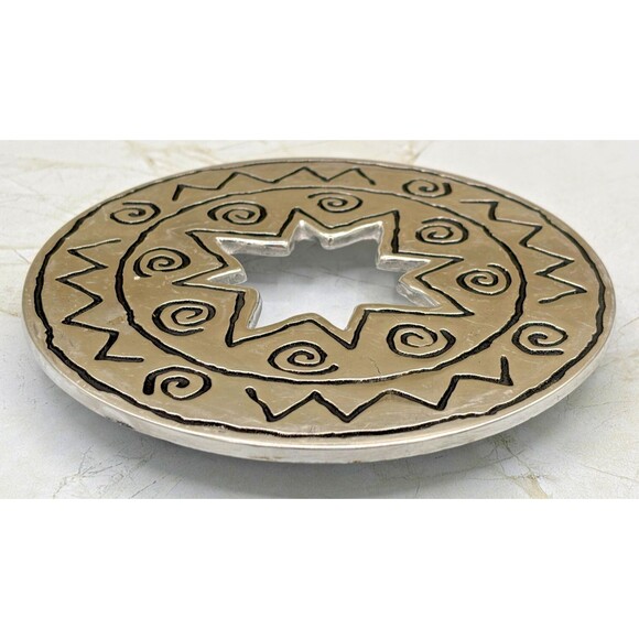 Wilton Armetale Reggae Trivet Pewter Metal Holloware 7" Diameter #820081 Discont - Picture 6 of 12